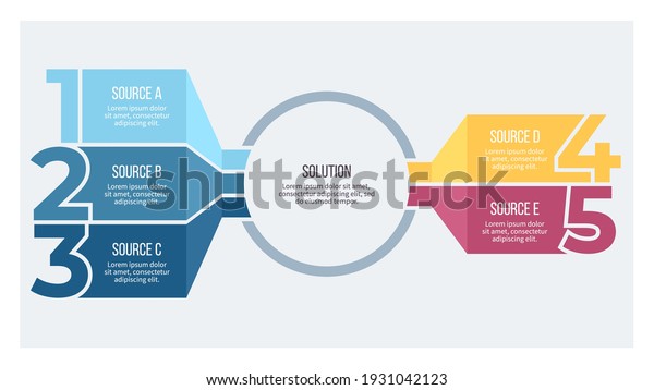 Business infographic template.\
Organization chart with 5 steps, number options. Vector\
chart.