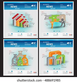 Business infographic template pack for interactive data communication