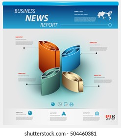 Business infographic template pack for interactive data communication