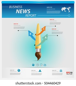 Business infographic template pack for interactive data communication