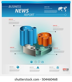 Business infographic template pack for interactive data communication