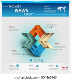 Business infographic template pack for interactive data communication