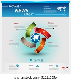 Business infographic template pack for interactive data communication