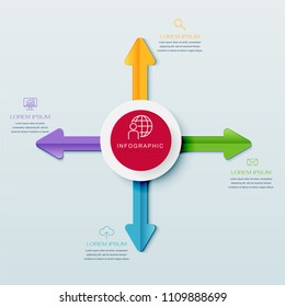 Business infographic template presentation template. Elements digital corporate finance concept chart with 4 options, step or processes. Template for brochure, web process diagram, workflow, banner

