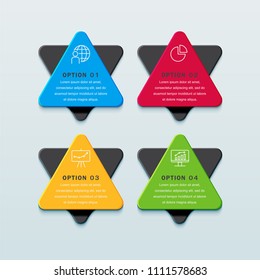 Business infographic template presentation template. Elements digital corporate finance concept chart with 4 options, step or processes. Template for brochure, web process diagram, workflow, banner
