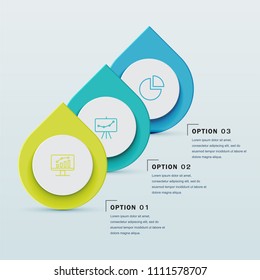 Business infographic template presentation template. Elements digital corporate finance concept chart with 3 options, step or processes. Template for brochure, web process diagram, workflow, banner

