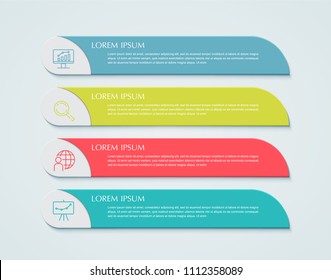 Business infographic template presentation template. Elements digital corporate finance concept chart with 4 options, step or processes. Template for brochure, web process diagram, workflow, banner

