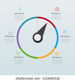 Business infographic template presentation template. Elements digital corporate finance concept chart with 6 options, step or processes. Template for brochure, web process diagram, workflow, banner
