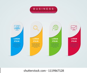Business infographic template presentation template. Elements digital corporate finance concept chart with 4 options, step or processes. Template for brochure, web process diagram, workflow, banner
