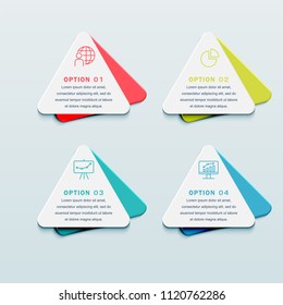 Business infographic template presentation template. Elements digital corporate finance concept chart with 4 options, step or processes. Template for brochure, web process diagram, workflow, banner

