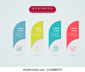 Business infographic template presentation template. Elements digital corporate finance concept chart with 4 options, step or processes. Template for brochure, web process diagram, workflow, banner

