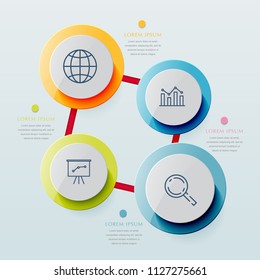 Business infographic template presentation template. Elements digital corporate finance concept chart with 4 options, step or processes. Template for brochure, web process diagram, workflow, banner
