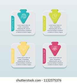 Business infographic template presentation template. Elements digital corporate finance concept chart with 4 options, step or processes. Template for brochure, web process diagram, workflow, banner

