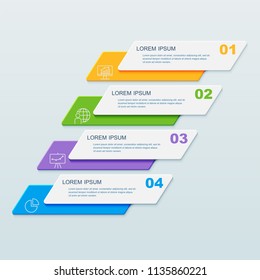Business infographic template presentation template. Elements digital corporate finance concept chart with 4 options, step or processes. Template for brochure, web process diagram, workflow, banner

