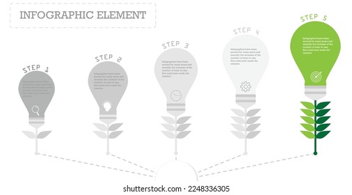 Business infographic template presented with 5 options.