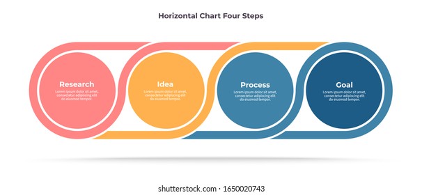 Business infographic template. Process with 4 steps, options, circles. Vector chart.