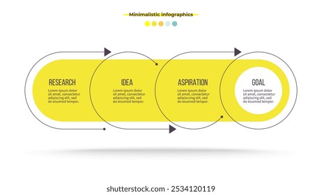Business infographic template. Process with 4 options, steps. Vector chart.