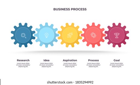 Business infographic template. Process with 5 steps, options. Vector chart.