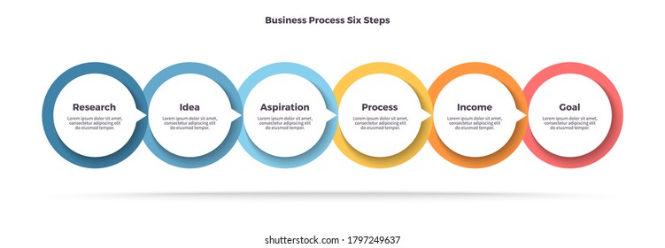 Business infographic template. Process with 6 steps, options. Vector chart.