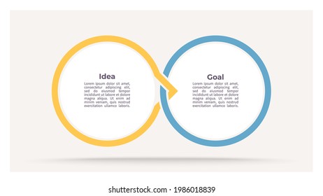Plantilla de infografía empresarial. Gráfico de procesos con 2 pasos, opciones. Diagrama de vectores.
