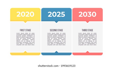 Business infographic template. Process Chart with 3 options, steps. Vector chart.