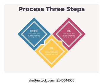 Business infographic template. Process chart, graph with 3 steps, options, parts. Vector diagram.