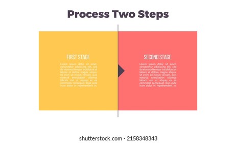 Business infographic template. Process chart with 2 steps, options. Vector chart.