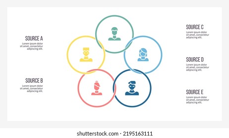 Business infographic template. Process chart with 5 options, steps. Vector chart.