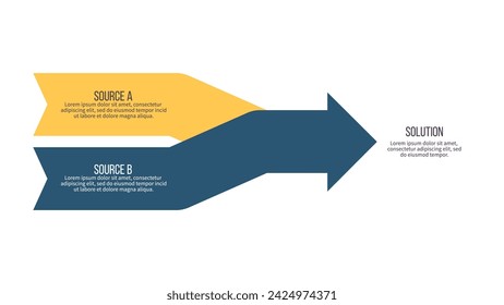 Business infographic template. Process chart with 2 options, steps. Vector chart.