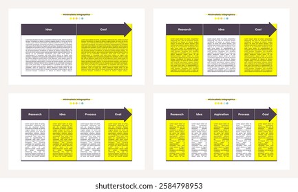 Business infographic template. Process chart with 2 - 5 options, steps. Vector chart.