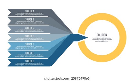 Business infographic template. Process chart with 7 options, steps. Vector chart.
