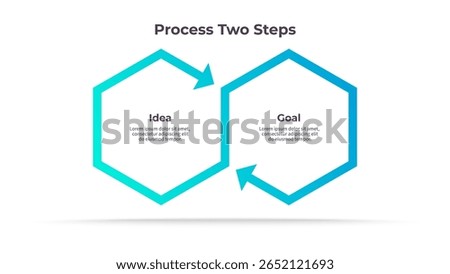 Business infographic template. Process chart with 2 options, steps. Vector chart.