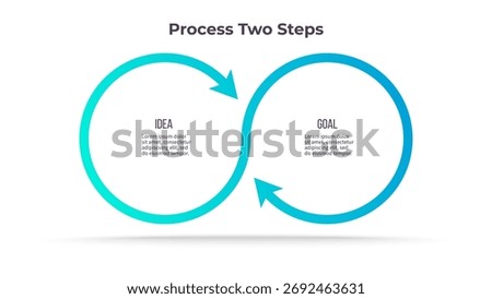 Business infographic template. Process chart with 2 options, steps. Vector chart.