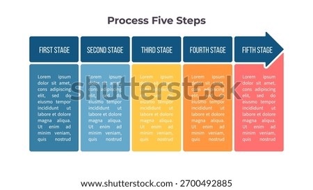 Business infographic template. Process chart with 5 options, steps. Vector chart.