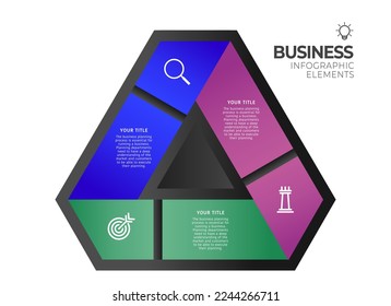 Plantilla de Infografía Empresarial , pasos de opciones de proceso , ilustración de vectores de material de infografía vectorial colorida