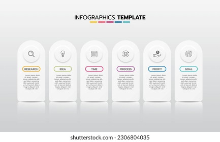 Business infographic template process with simple geometry square, rectangle, circle, triangle, curves in flat design template with thin line icons and 5 options or steps. Vector illustration.