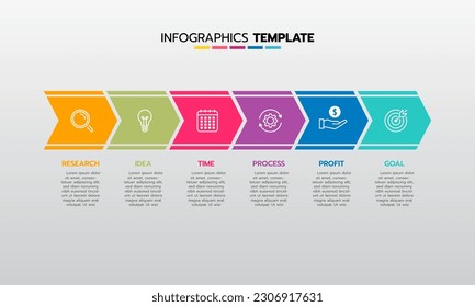 Business infographic template process with simple geometry square, rectangle, circle, triangle, curves in flat design template with thin line icons and 5 options or steps. Vector illustration.