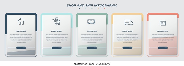 Business infographic template in rectangle design with colorful background design