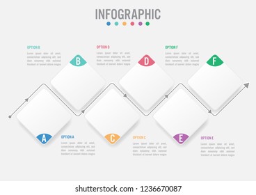 Business infographic template with rectangular shape options, Abstract elements diagram or processes and business flat icon, Vector business template for presentation.