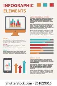 Business infographic template set. Vector illustration for cycle diagram, presentation and round chart