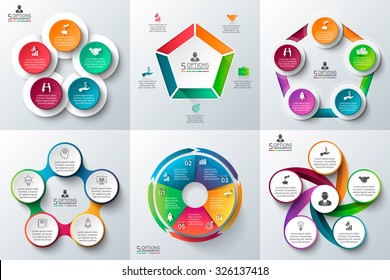 Business infographic template set. Vector illustration. Can be used for workflow layout, banner, diagram, number options, web design, timeline elements