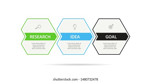 Business Infographic template. Simple design with numbers 3 options or steps.