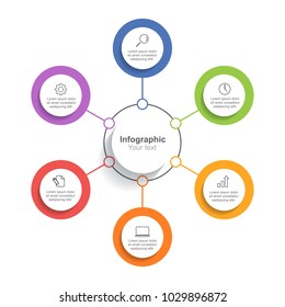 Business infographic template six process or step for presentation