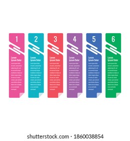 business infographic template. six steps annual report, internet infographic template. vertical bar information template