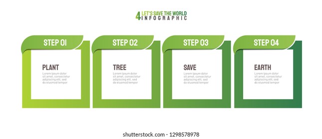 Business infographic template with square design element. Timeline with 4 steps, options, processes. Vector creative layout for presentation.