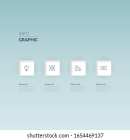 Business infographic template with square shape. Can be used for workflow layout, diagram, number options, 4 options or steps, web design. illustration, EPS10