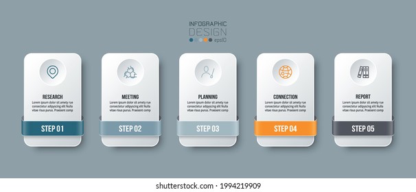 Business Infographic  template with step or option design.