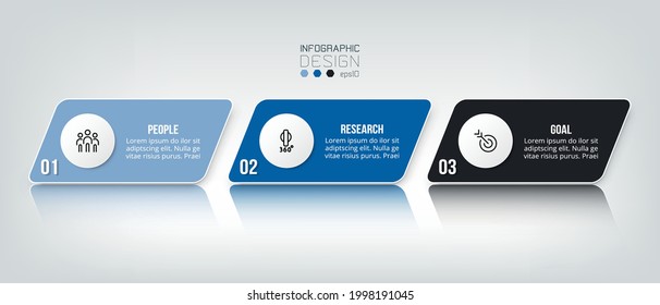 Business infographic  template with step or option design.