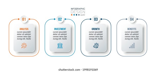 Business infographic  template with step or option design.