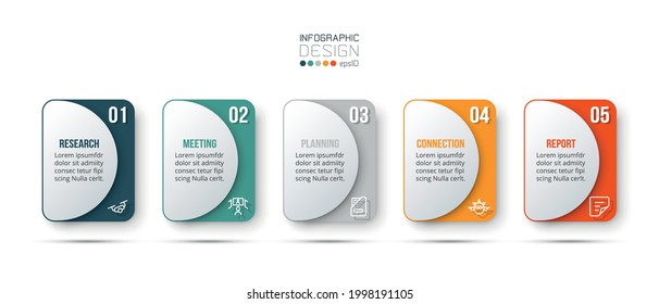 Business infographic  template with step or option design.
